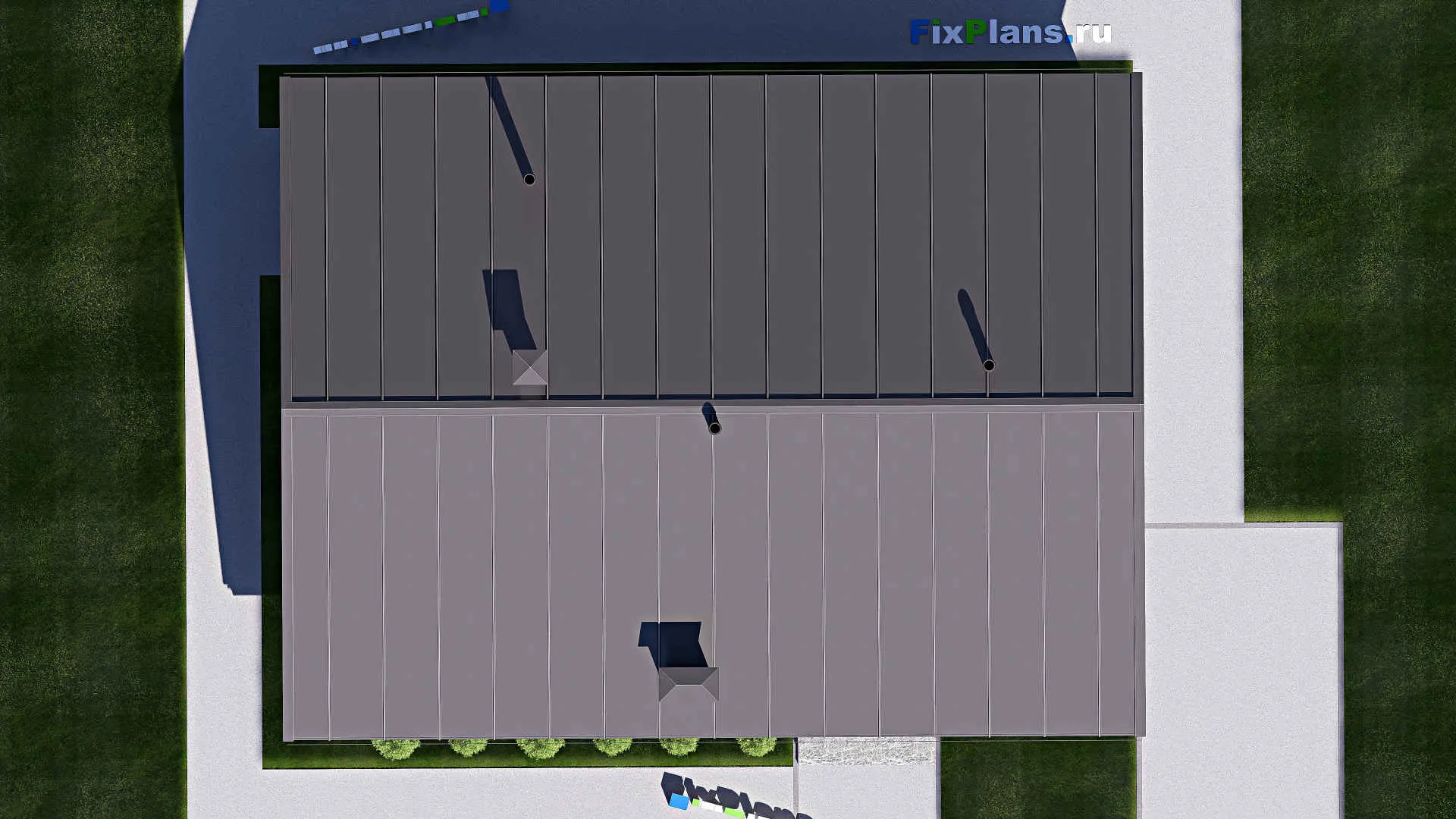 F-19124 - Проект одноэтажного дома 13 на 16, площадью 150 м² с террасой и 3 спальнями