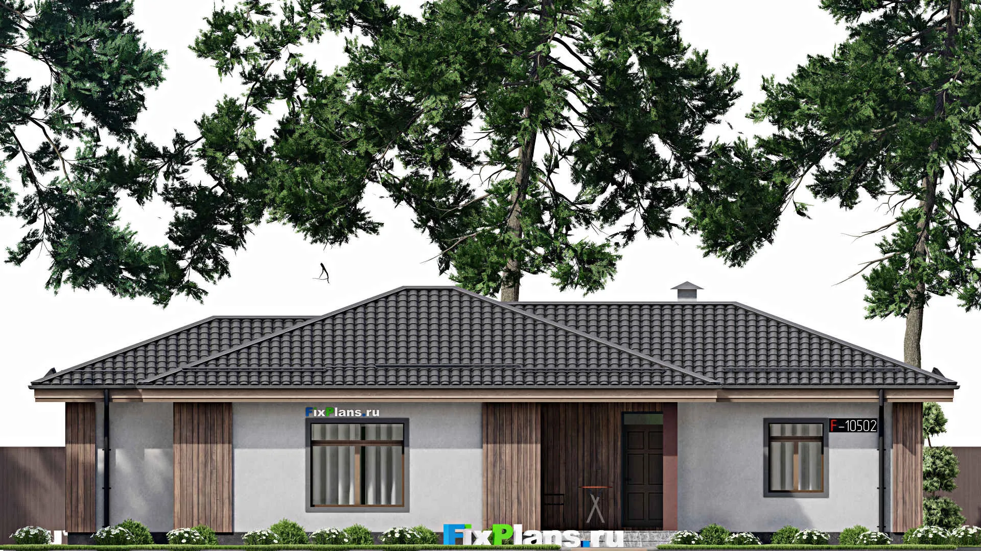 F-10502 - Проект одноэтажного дома 10 на 18, площадью 120 м² с 1 спальнями