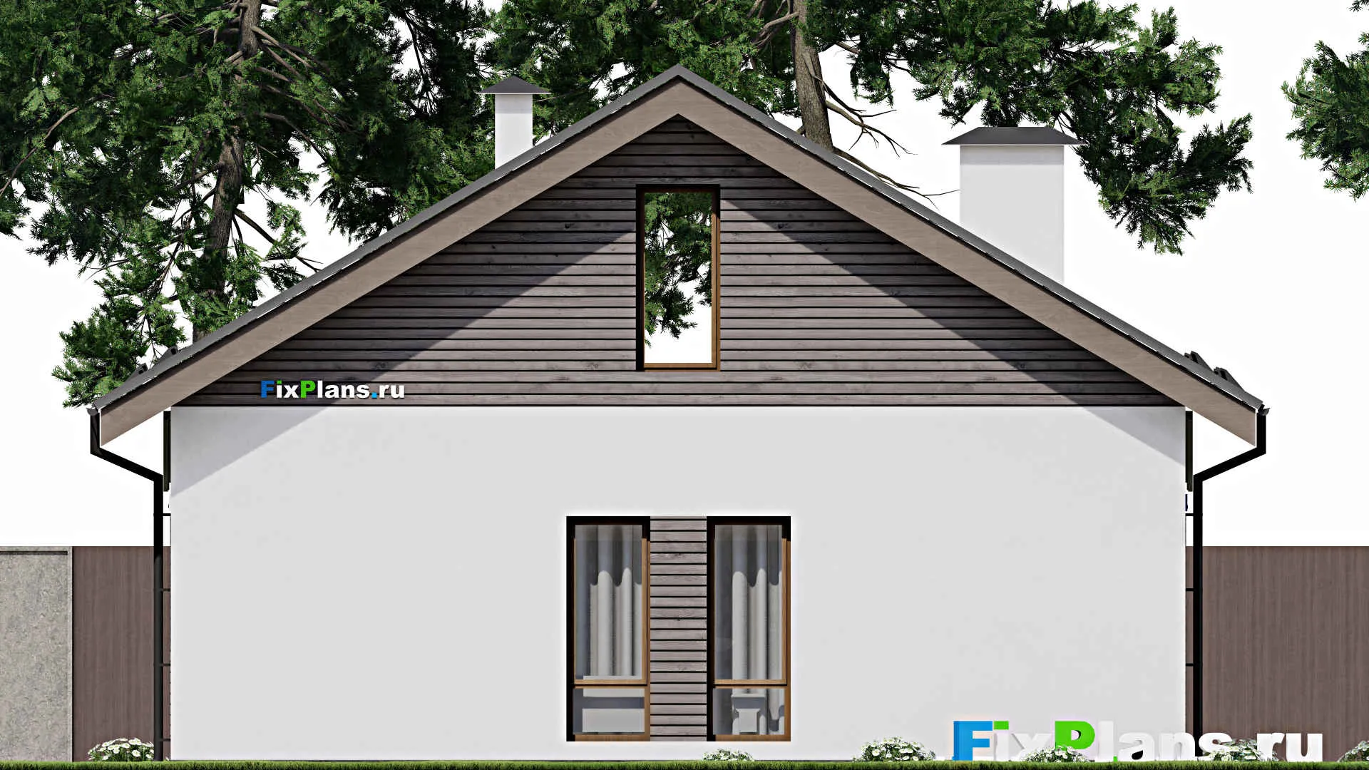 F-5912 - Проект дома с мансардой 11 на 13, площадью 210 м² с 3 спальнями