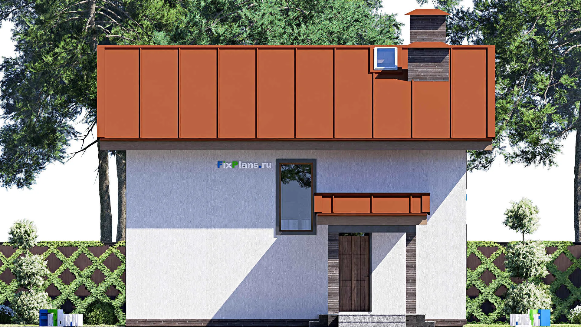 F-19502 - Проект дома с мансардой 10 на 14, площадью 160 м² с террасой, балконом и 4 спальнями