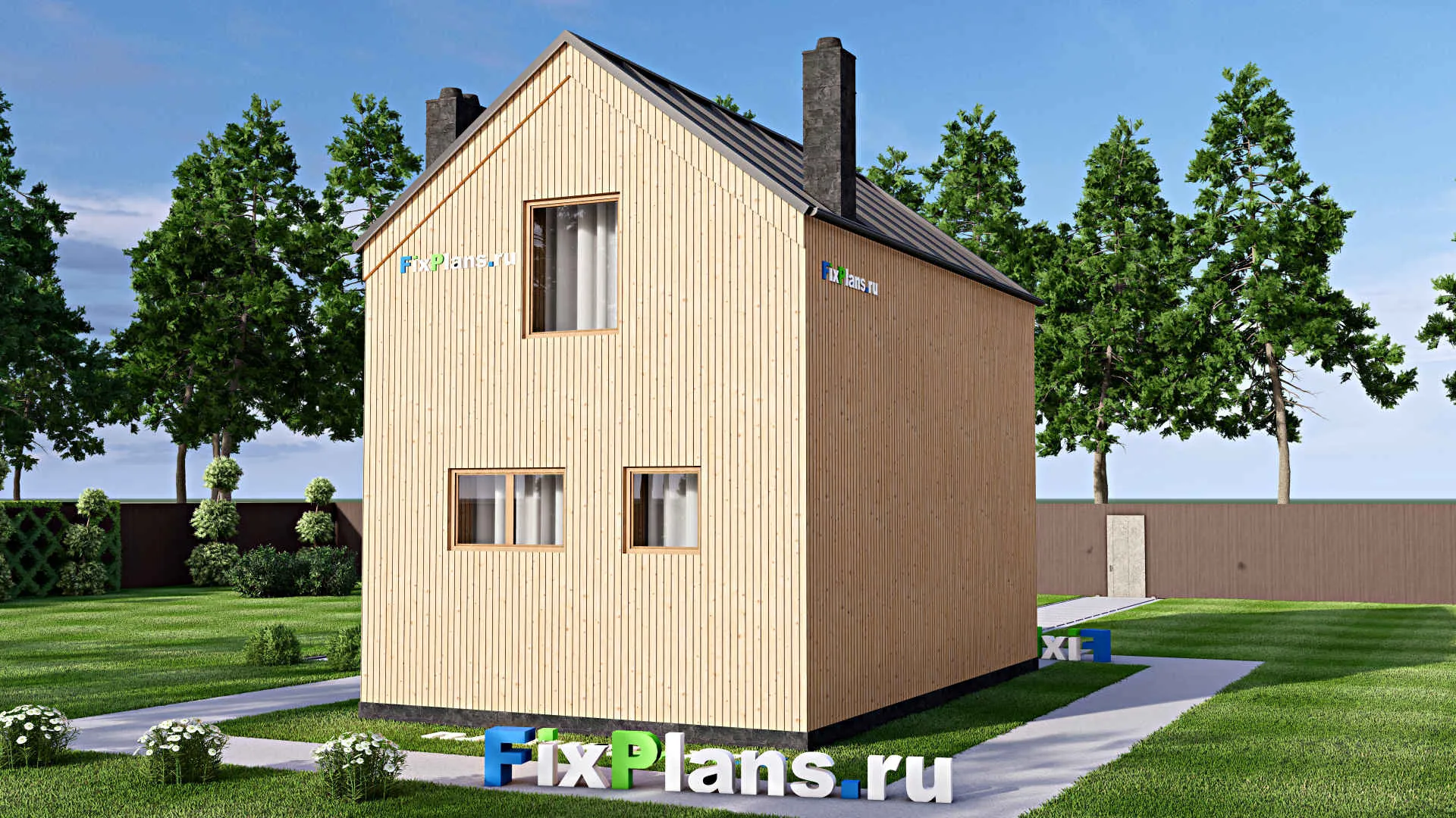 F-16469 - Проект двухэтажного дома 6 на 9, площадью 70 м² с 2 спальнями