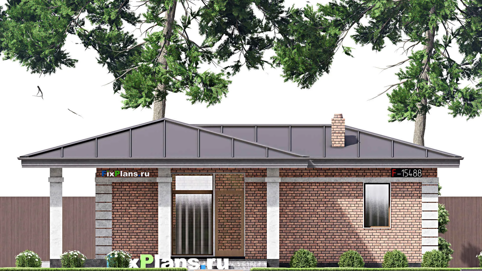 F-15488 - Проект бани 9 на 13, площадью 70 м² с комнатой отдыха, терассой и санузлом