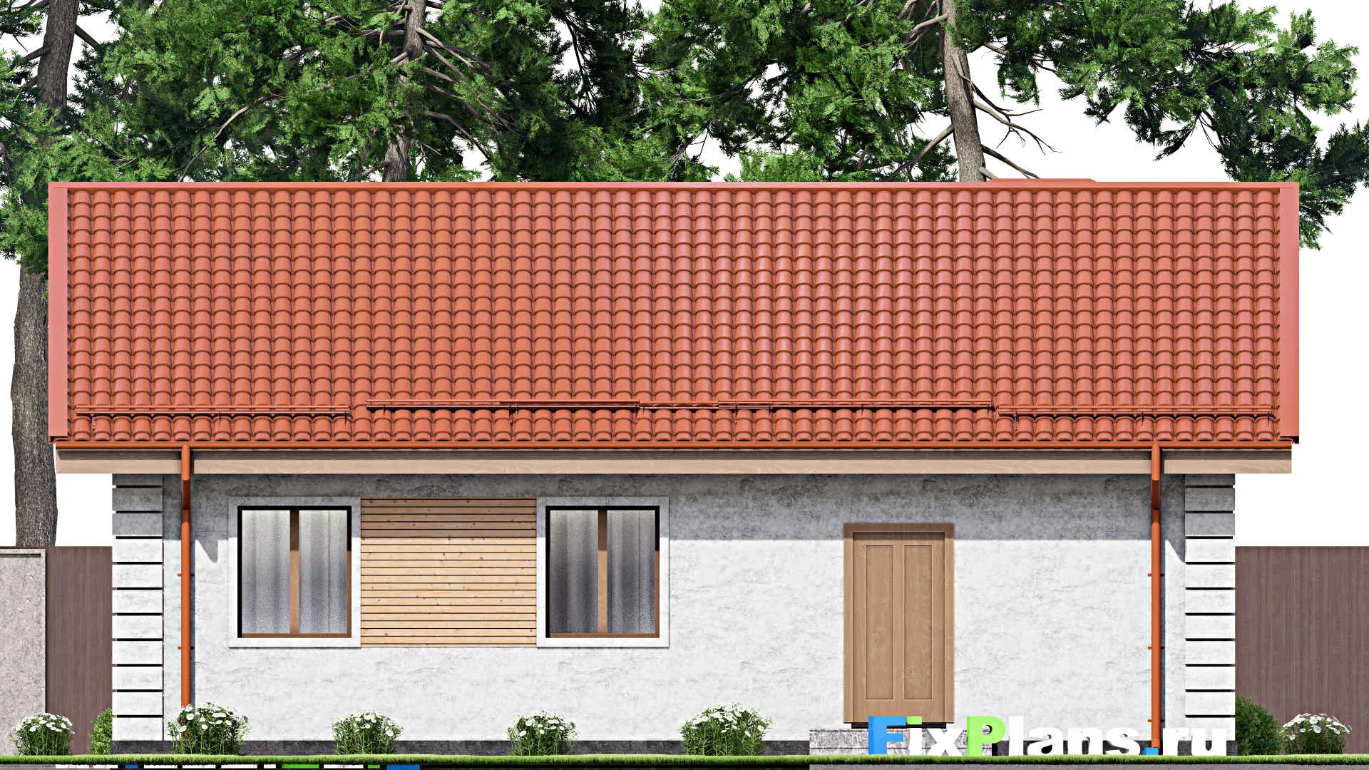 F-13445 - Проект одноэтажного дома 12 на 13, площадью 100 м² с 3 спальнями