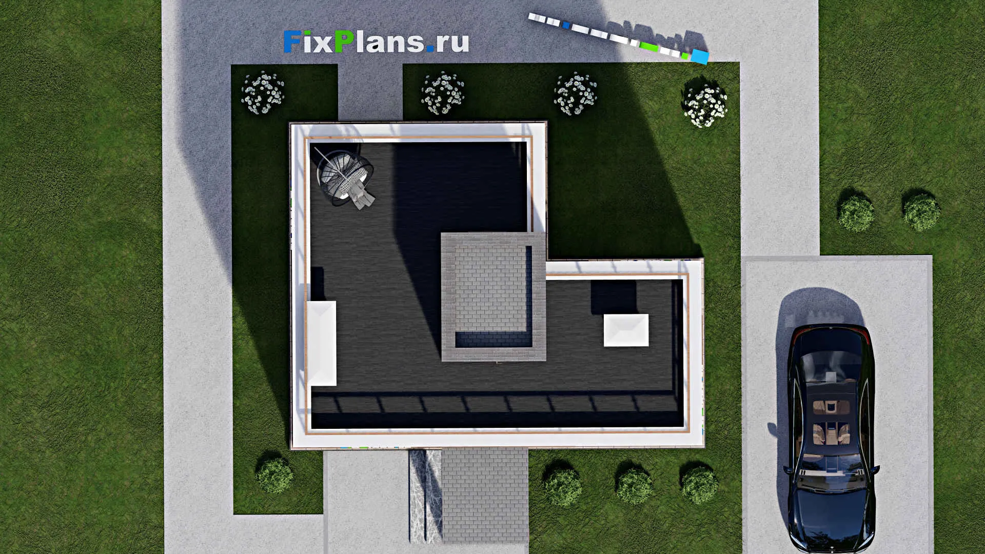 F-7910 - Проект двухэтажного дома 9 на 10, площадью 70 м² с 2 спальнями