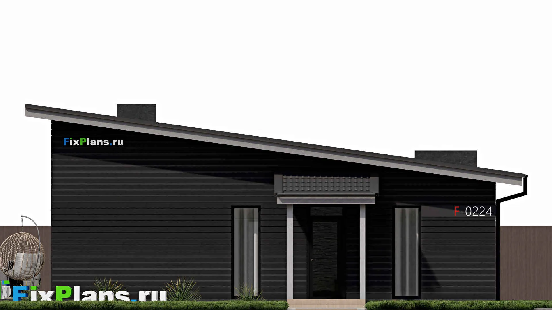 F-0224 - Проект одноэтажного дома 12 на 17, площадью 210 м² с террасой и 3 спальнями