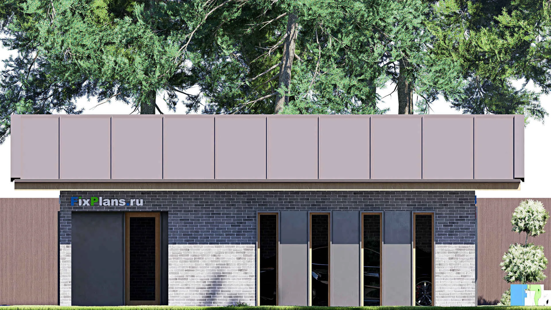 F-21068 - Проект гаража 8 на 9, площадью 60 м² на 2 машиноместа