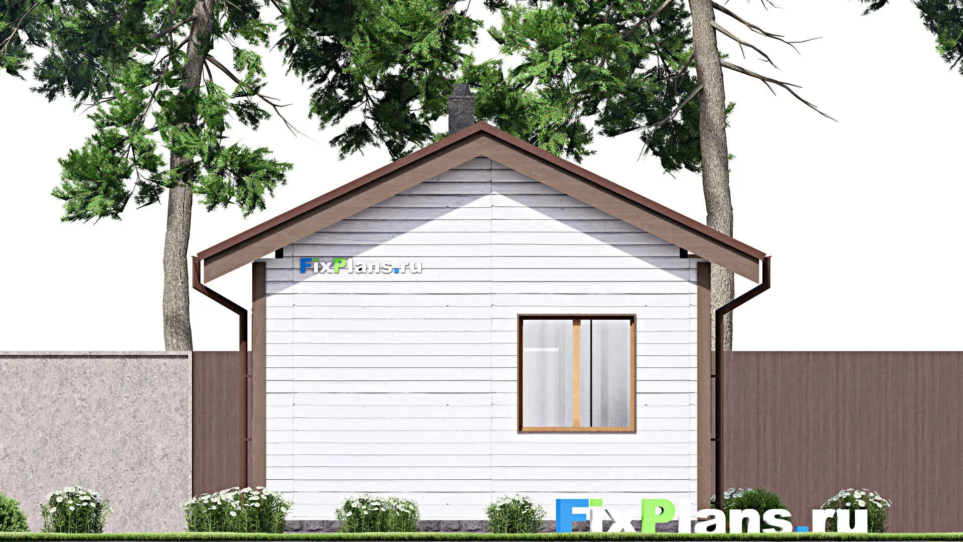 F-15605 - Проект бани 6 на 8, площадью 30 м² с комнатой отдыха и терассой