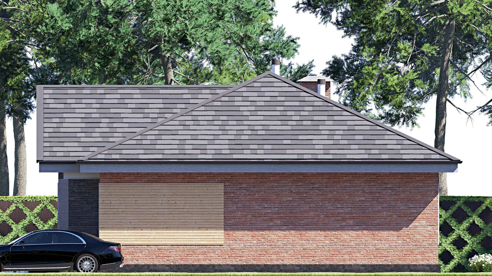 F-19079 - Проект одноэтажного дома 12 на 16, площадью 130 м² с 3 спальнями