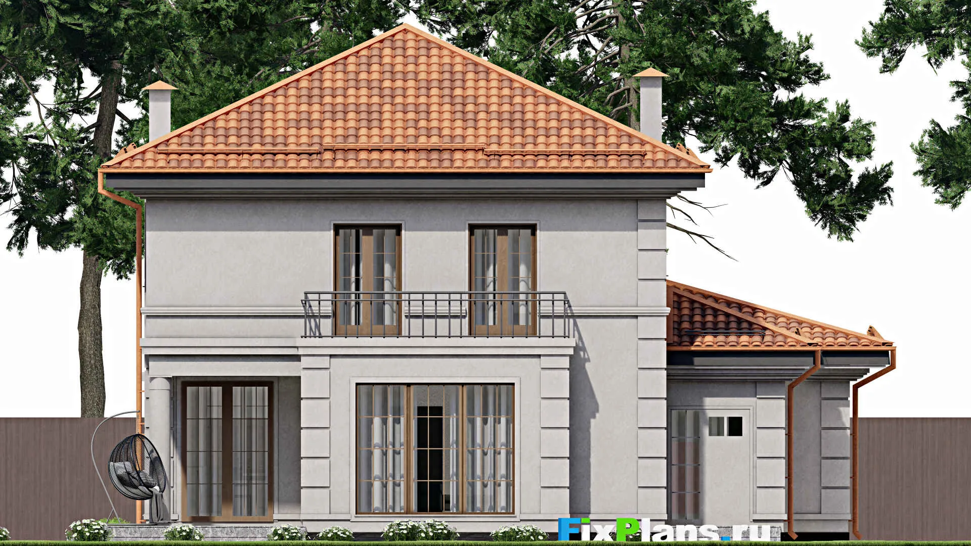 F-10484 - Проект двухэтажного дома 14 на 15, площадью 220 м² с 4 спальнями