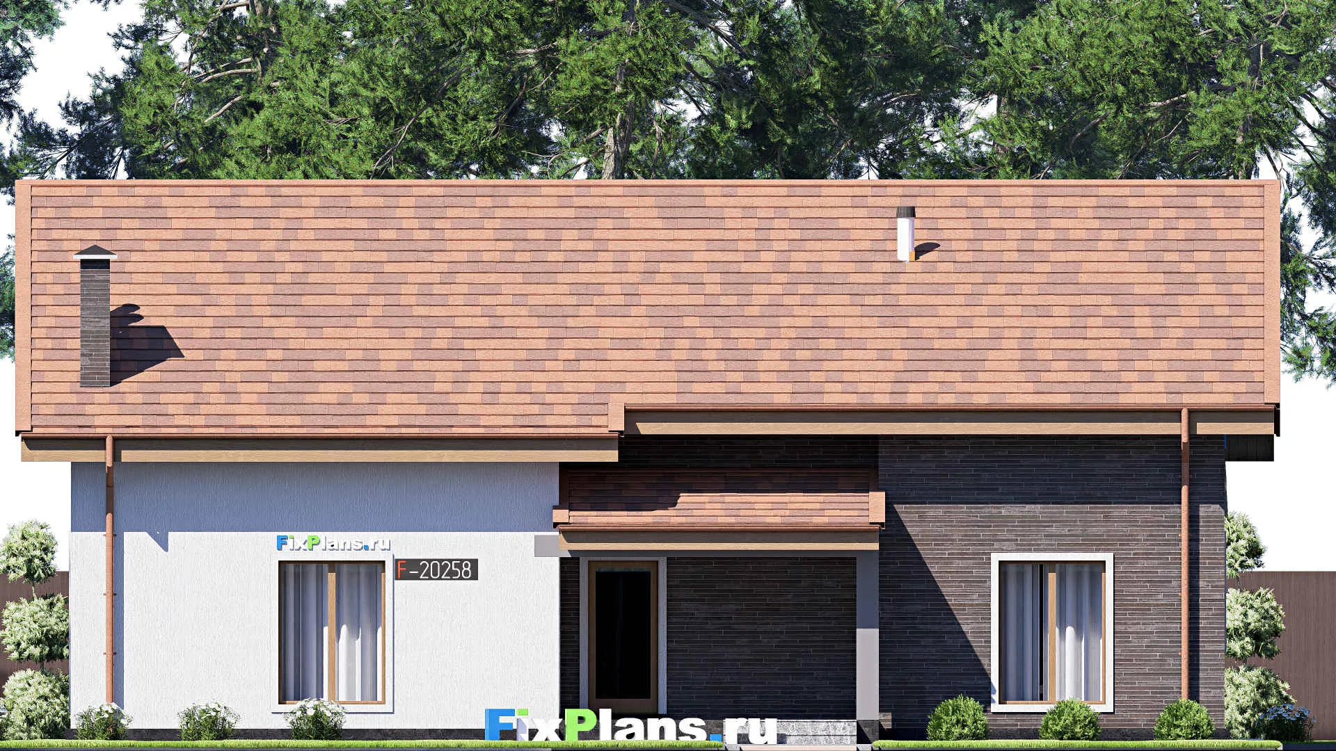 F-20258 - Проект дома с мансардой 13 на 16, площадью 300 м² с террасой и 5 спальнями