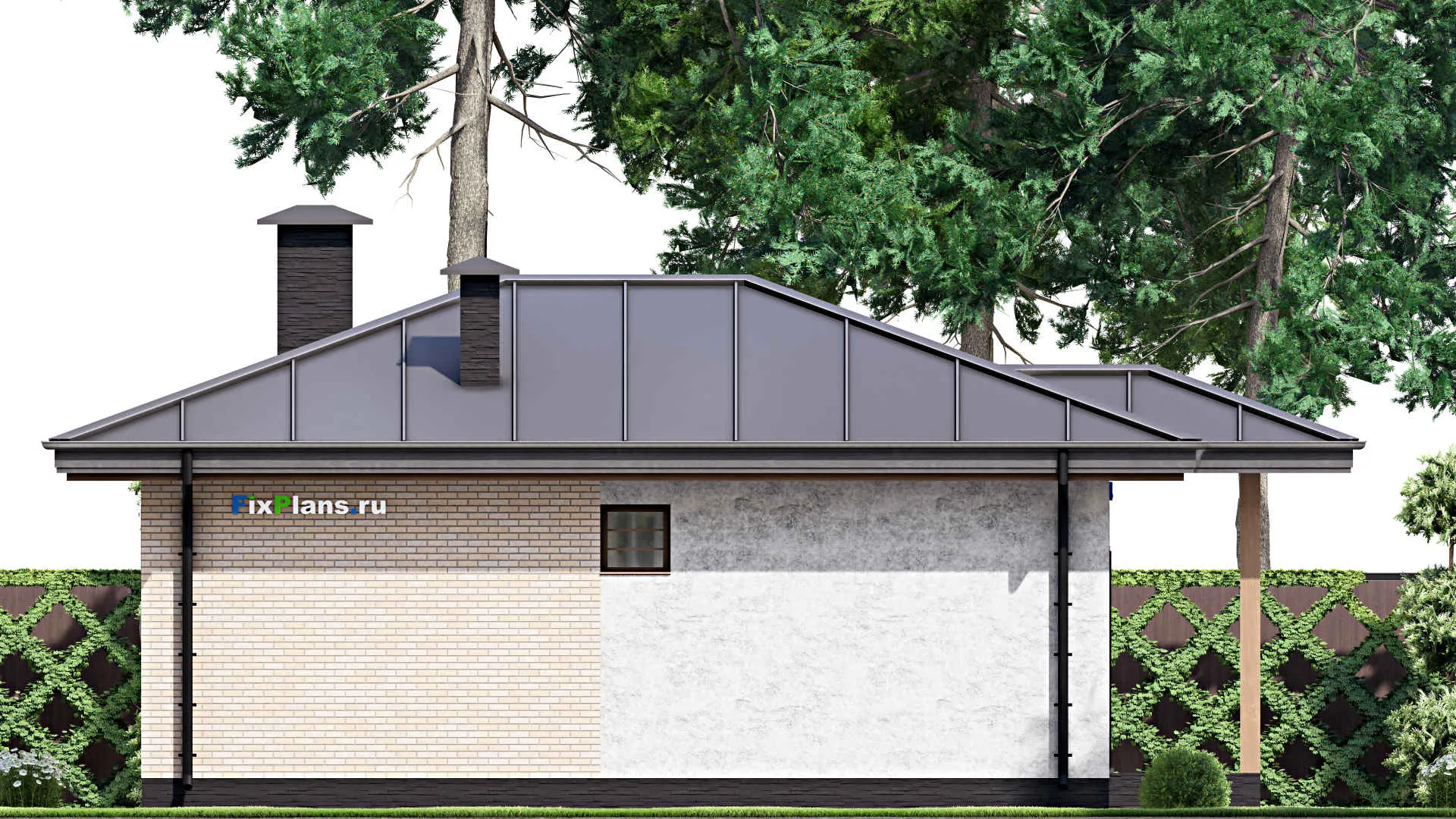 F-14912 - Проект бани 12 на 12, площадью 90 м² с терассой, санузлом и спальней