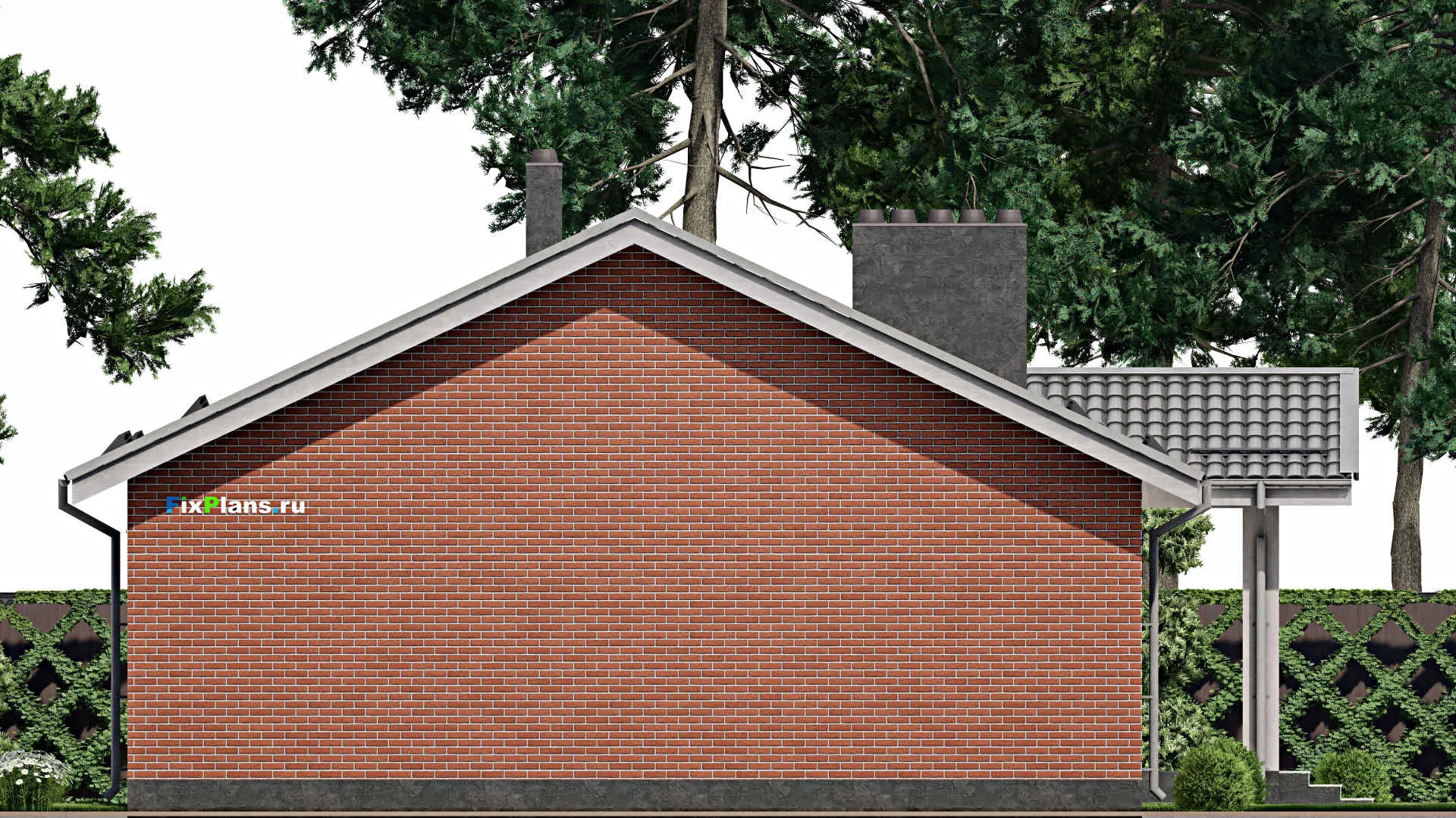 F-2753 - Проект одноэтажного дома 12 на 22, площадью 200 м² с террасой и 2 спальнями