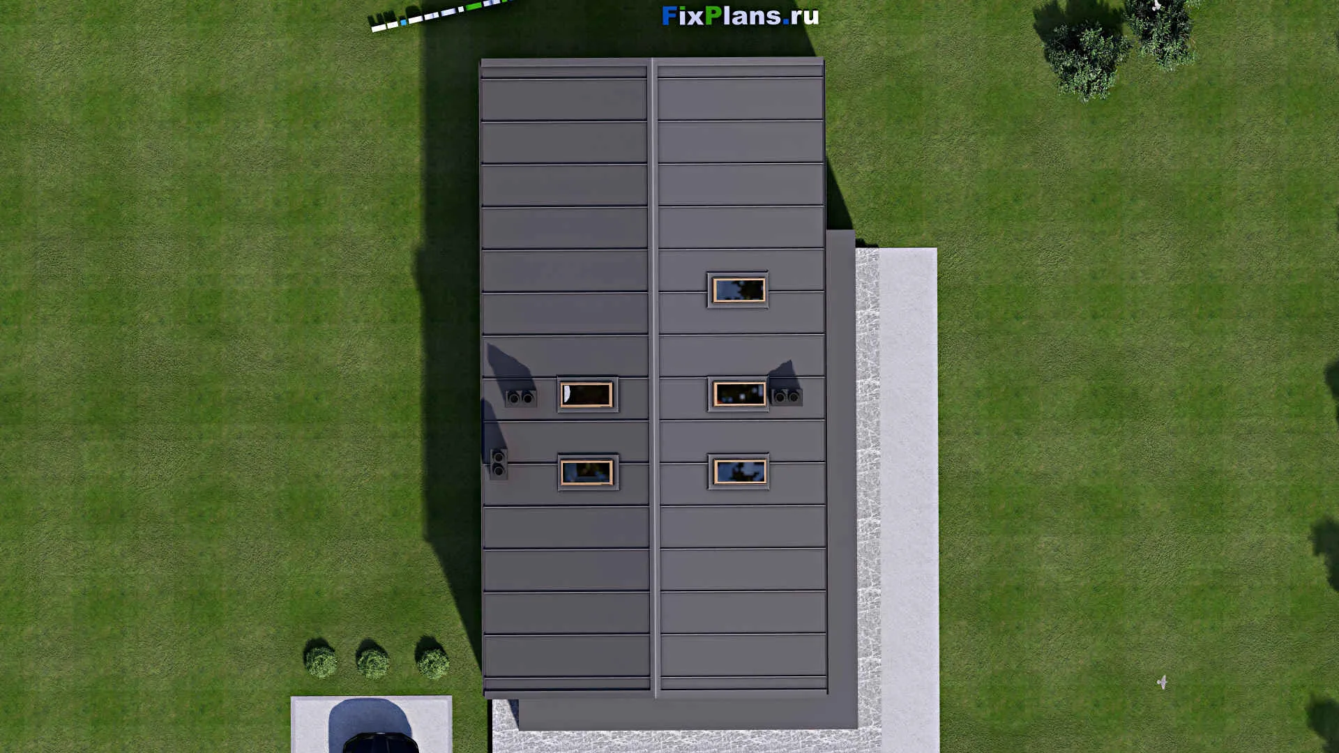 F-16748 - Проект дома с мансардой 10 на 21, площадью 250 м² с террасой и 3 спальнями