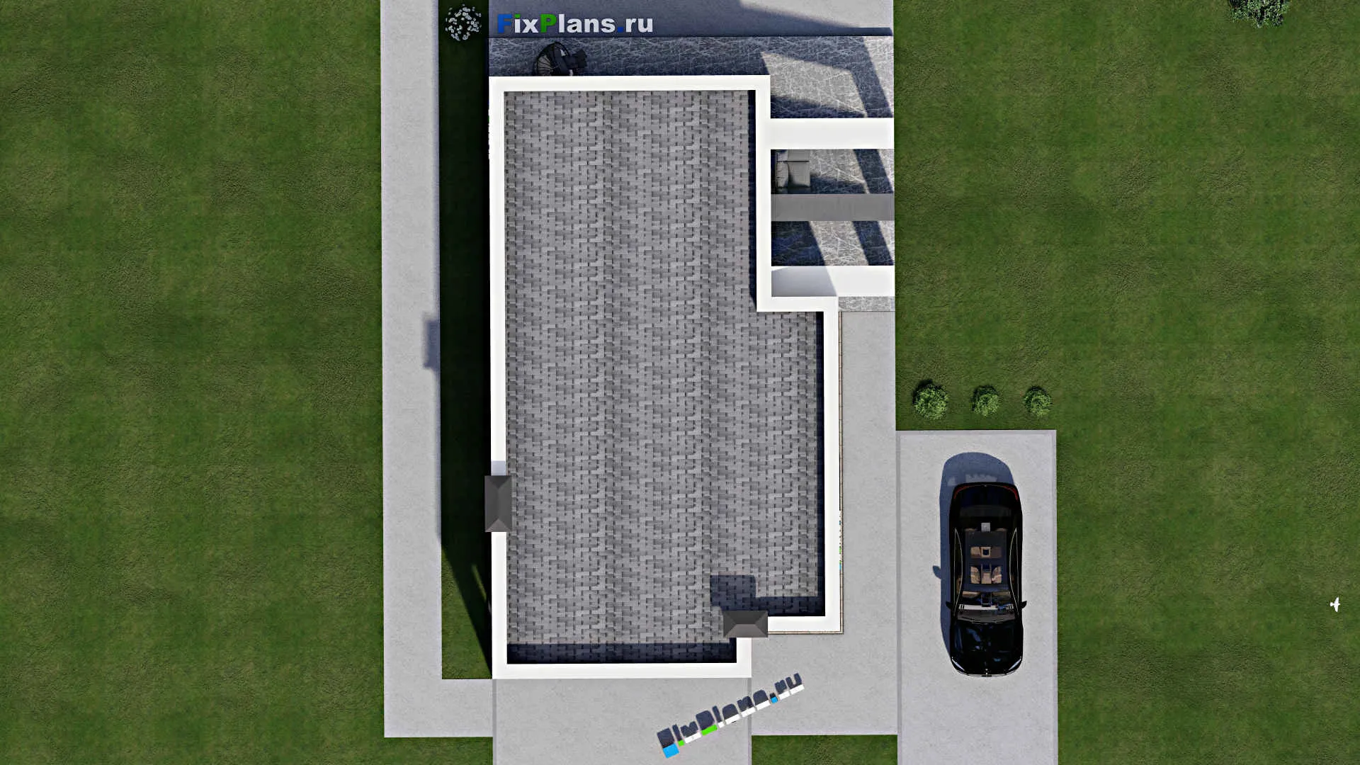 F-5678 - Проект одноэтажного дома 11 на 17, площадью 140 м² с террасой и 2 спальнями