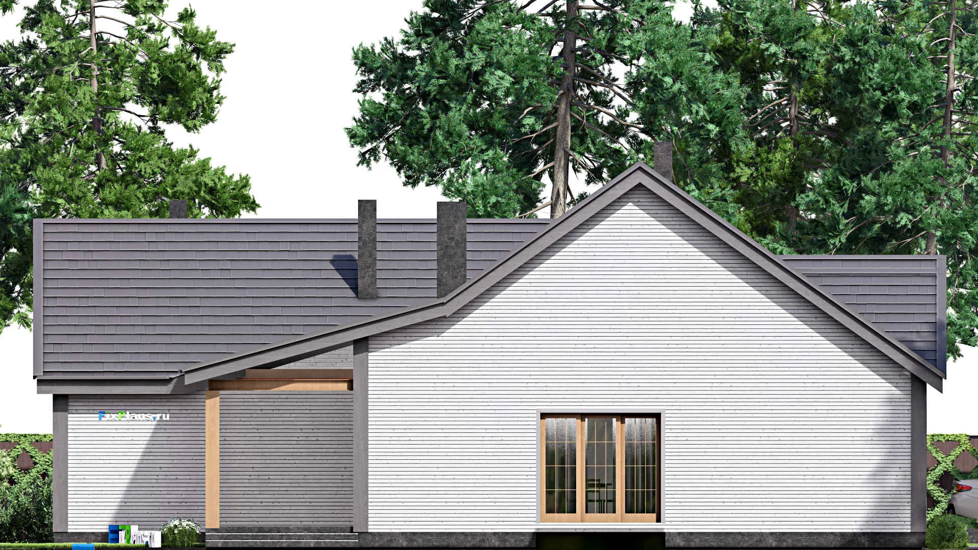 F-16496 - Проект одноэтажного дома 18 на 19, площадью 240 м² с 3 спальнями