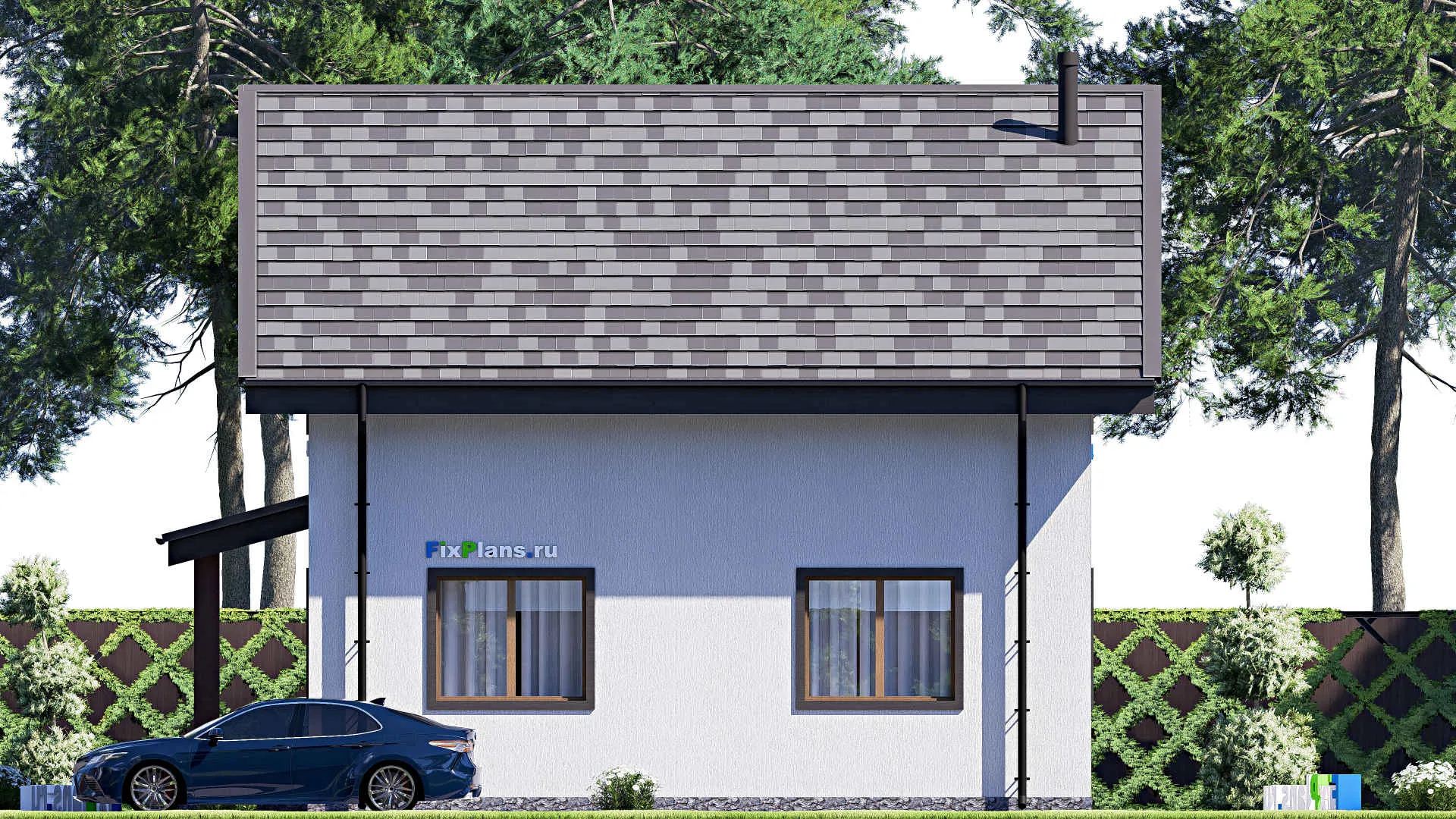 F-18098 - Проект дома с мансардой 11 на 11, площадью 140 м² с 4 спальнями