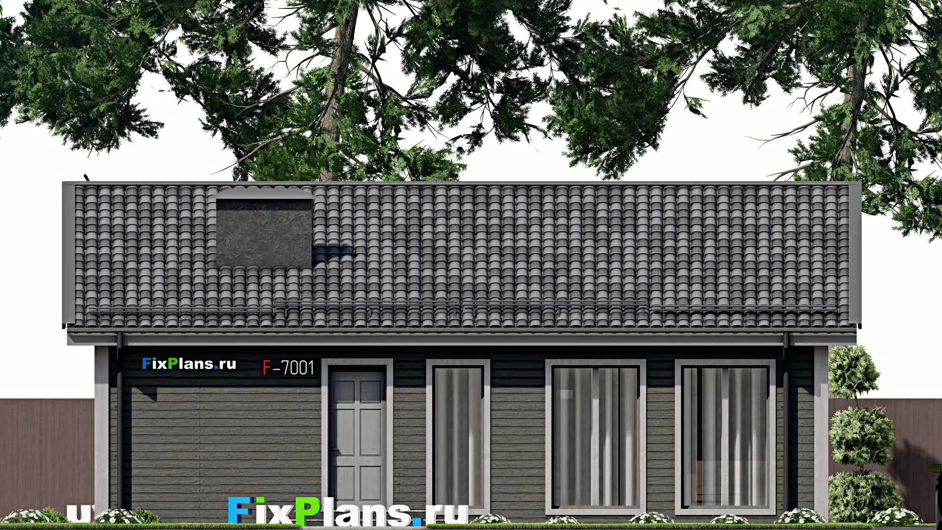 F-7001 - Проект одноэтажного дома 10 на 12, площадью 90 м² с 3 спальнями