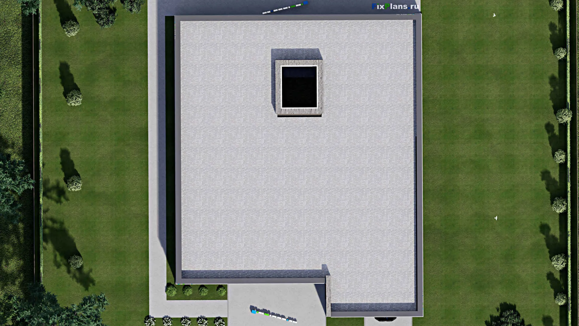 F-7343 - Проект одноэтажного дома 22 на 26, площадью 400 м² с террасой и 4 спальнями