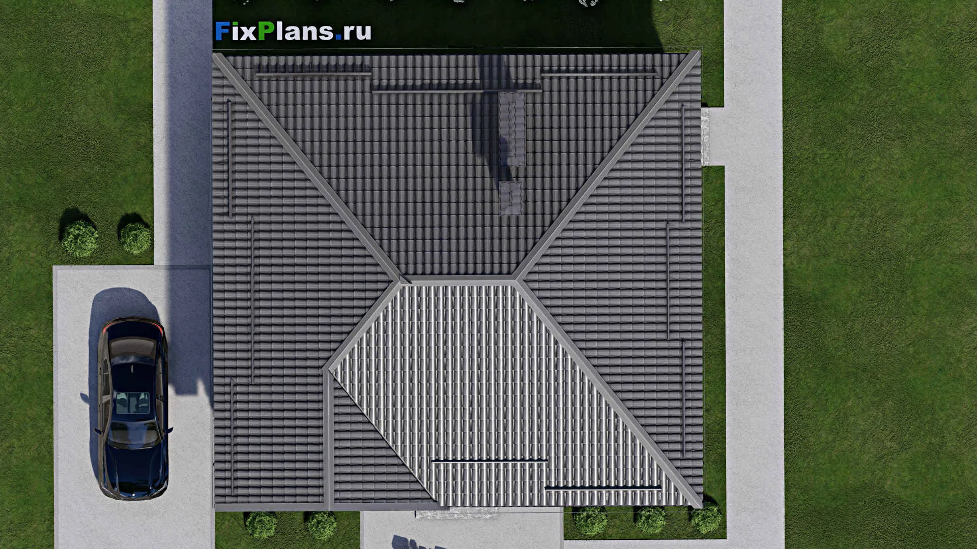 F-4895 - Проект одноэтажного дома 11 на 12, площадью 90 м² с 2 спальнями