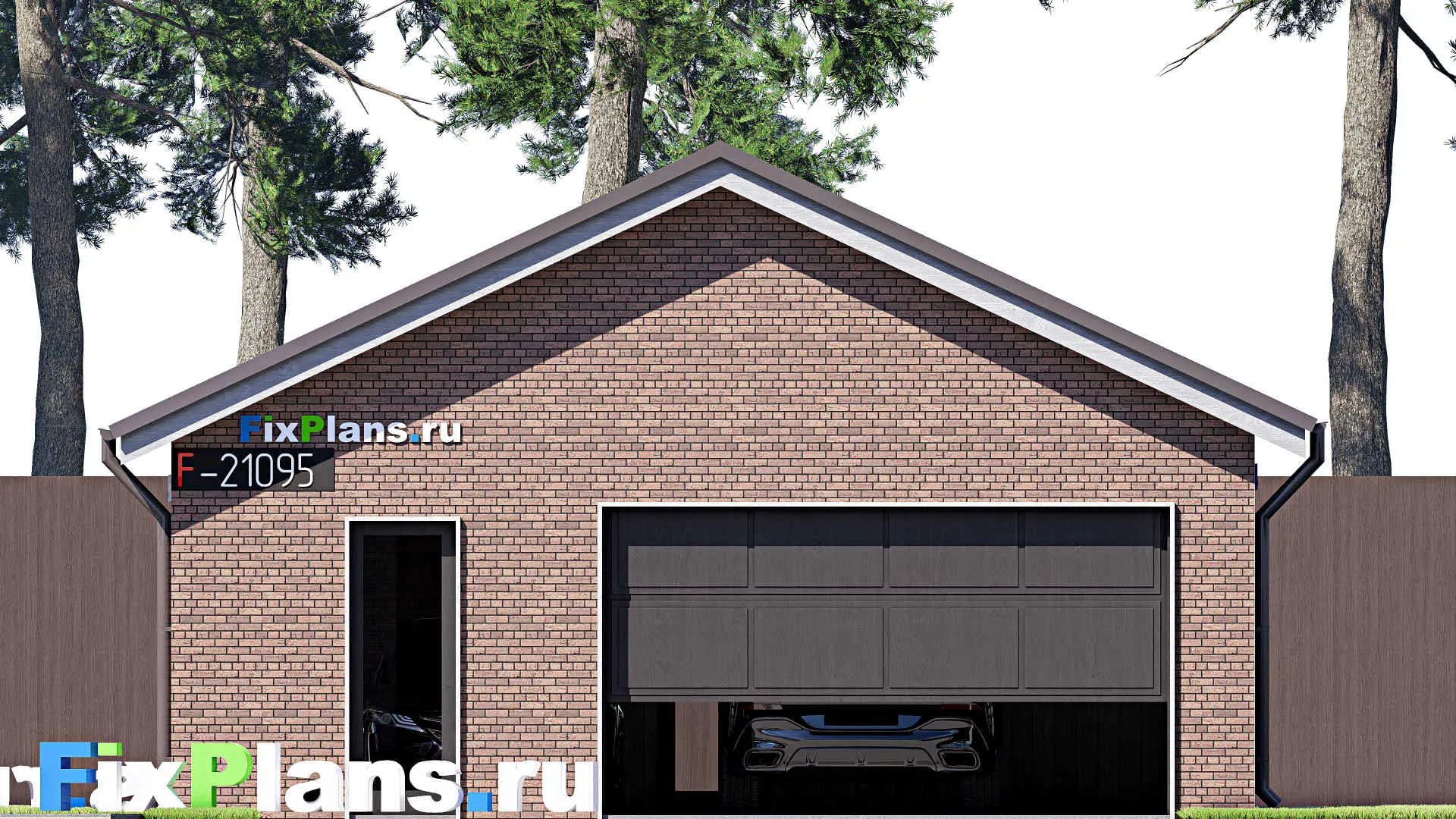 F-21095 - Проект гаража 8 на 9, площадью 60 м² на 2 машиноместа