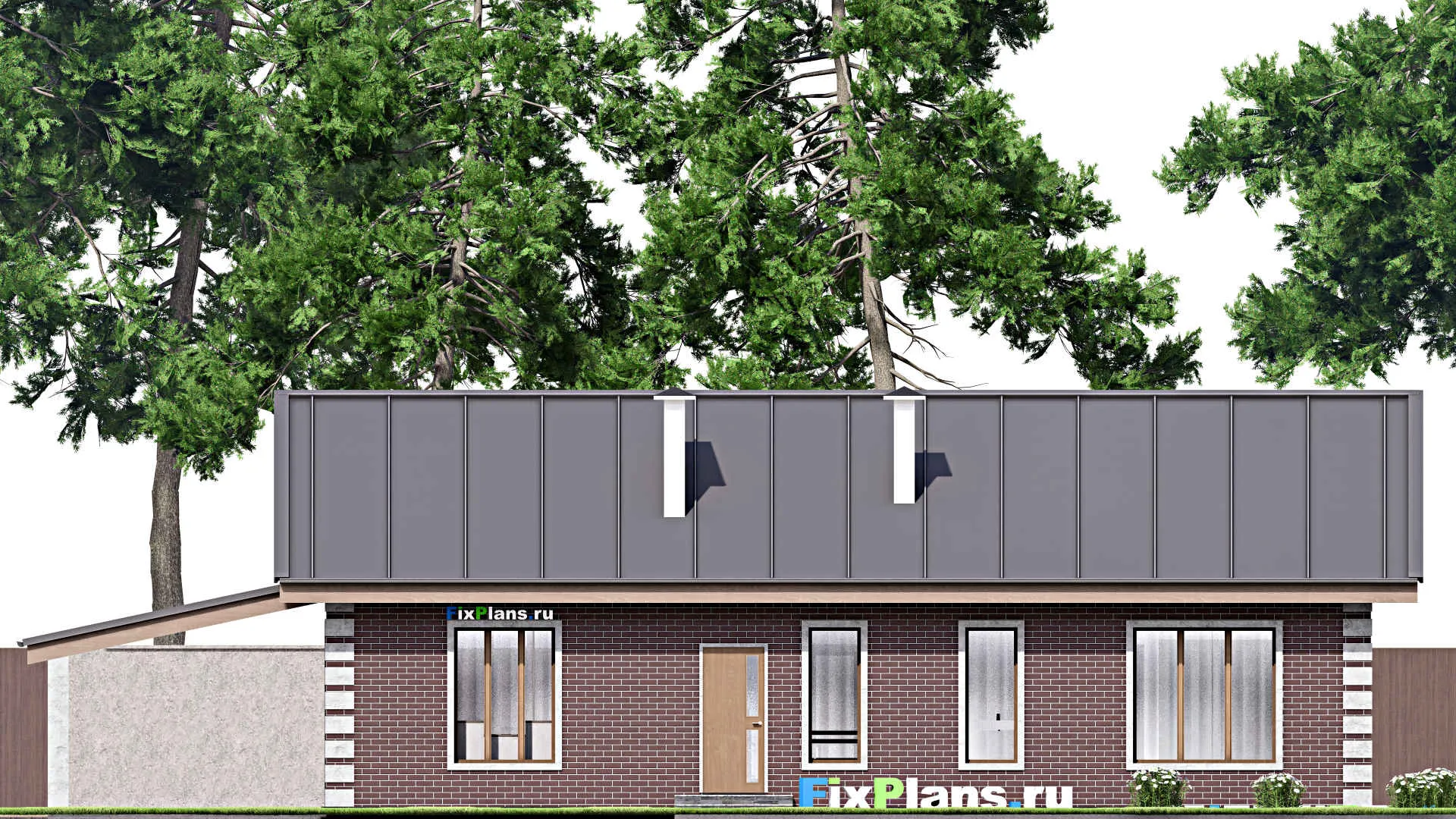 F-13517 - Проект одноэтажного дома 12 на 19, площадью 130 м² с баней и 3 спальнями