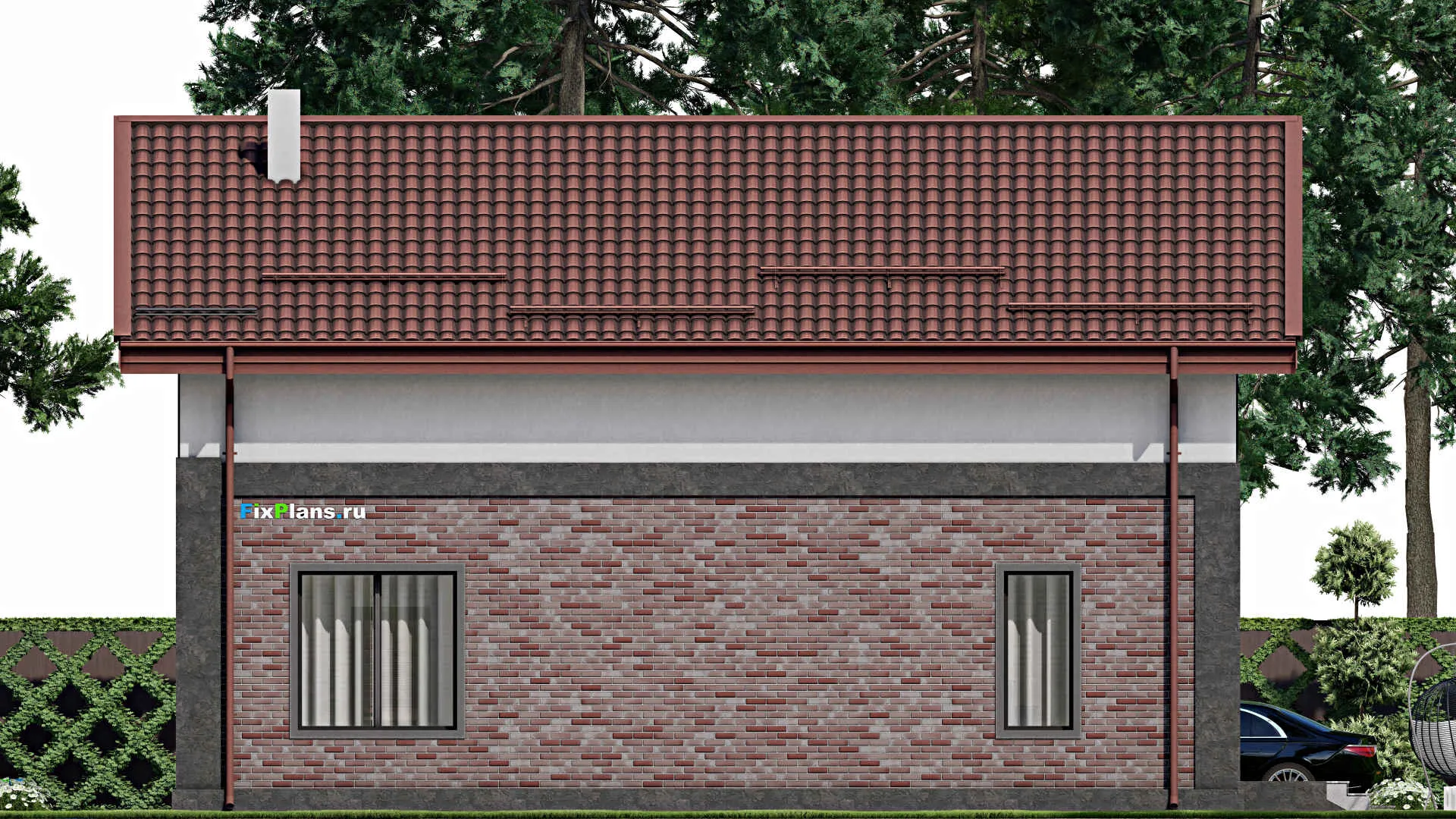 F-2276 - Проект дома с мансардой 9 на 13, площадью 150 м² с 1 спальнями